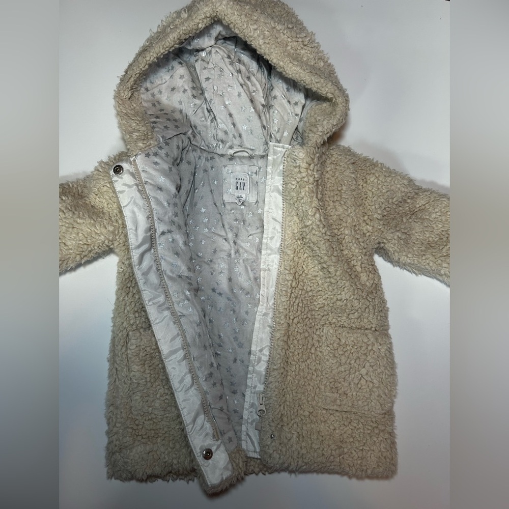 GAP Cream Kids Puffer Jacket 18/24m Toddler (c) - Picture 4 of 6